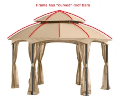 Heritage Gazebo Beige Replacement Riplock Canopy & Side Mosquito Netting Set -Garden Oasis 810549238 4