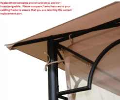 Bamboo Look Gazebo Beige Replacement Riplock Canopy -Garden Oasis 810549240 4