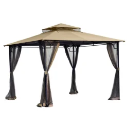 Bamboo Look Gazebo Beige Replacement Riplock Canopy -Garden Oasis 810549240 51