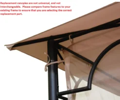 Bamboo Look Gazebo Beige Replacement Riplock Canopy & Side Mosquito Netting Set -Garden Oasis 810549241 3