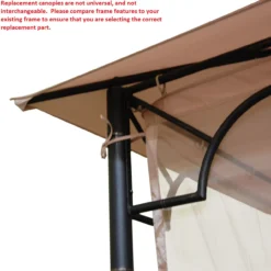 Bamboo Look Gazebo Beige Replacement Riplock Canopy & Side Mosquito Netting Set -Garden Oasis 810549241 31
