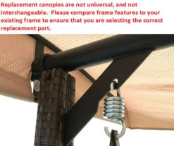 Wilson Fisher Wicker Swing Brown Replacement Canopy -Garden Oasis 810549261 4