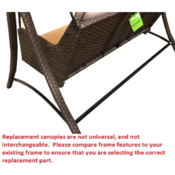 Wilson Fisher Wicker Swing Brown Replacement Canopy -Garden Oasis 810549261 51