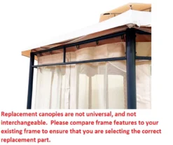 Jefferies Gazebo Beige Replacement Riplock Canopy -Garden Oasis 810549265 3