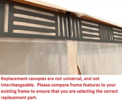 Westbrook Gazebo Beige Replacement Riplock Canopy & Side Mosquito Netting Set -Garden Oasis 810549275 4