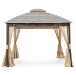 Westbrook Gazebo Beige Damask Replacement Canopy -Garden Oasis 810549281 61
