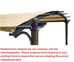 Capilano Pergola Beige Replacement Riplock Canopy -Garden Oasis 810549289 5