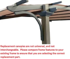 Capilano Pergola Beige Replacement Riplock Canopy -Garden Oasis 810549289 6