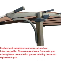 Capilano Pergola Beige Replacement Riplock Canopy -Garden Oasis 810549289 61