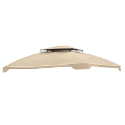 Bay Window Double Finial Gazebo Beige Replacement Riplock Canopy -Garden Oasis 810549290 11