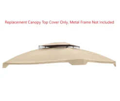 Bay Window Double Finial Gazebo Beige Replacement Riplock Canopy -Garden Oasis 810549290 3