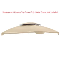 Bay Window Double Finial Gazebo Beige Replacement Riplock Canopy -Garden Oasis 810549290 31