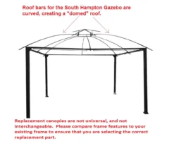 South Hampton Gazebo Replacement Riplock Canopy -Garden Oasis 810549296 3