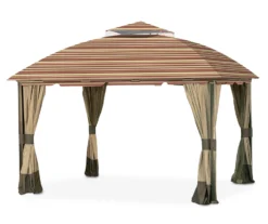 South Hampton Gazebo Canyon Stripe Replacement Canopy -Garden Oasis 810549300 5