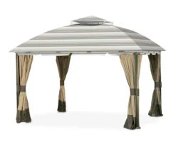 South Hampton Gazebo Stone Stripe Replacement Canopy -Garden Oasis 810549301 5