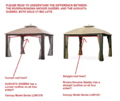 Riviera Sonoma Gazebo Beige Replacement Canopy -Garden Oasis 810549306 3