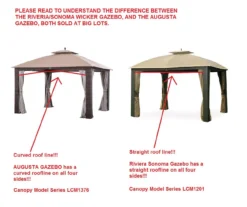 Riviera Sonoma Gazebo Replacement Riplock Canopy -Garden Oasis 810549312 3