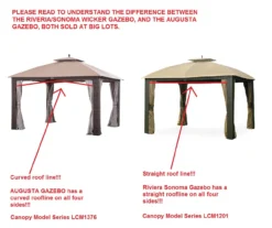 Riviera Sonoma Gazebo Replacement Riplock Canopy -Garden Oasis 810549314 3