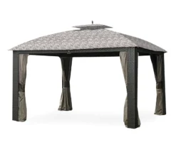 Riviera Sonoma Gazebo Beige Damask Replacement Canopy -Garden Oasis 810549315 8