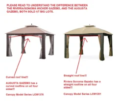 Riviera Sonoma Gazebo Palm Leaves Replacement Canopy -Garden Oasis 810549317 3