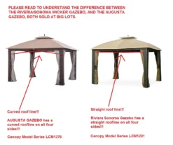 Riviera Sonoma Gazebo Canyon Stripe Replacement Canopy -Garden Oasis 810549319 3