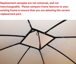 Somerset Gazebo Beige Replacement Canopy -Garden Oasis 810549329 5