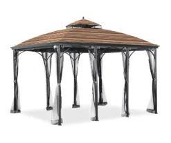 Somerset Gazebo Canyon Stripe Replacement Canopy -Garden Oasis 810549339 31