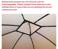 Somerset Gazebo Canyon Stripe Replacement Canopy -Garden Oasis 810549339 51