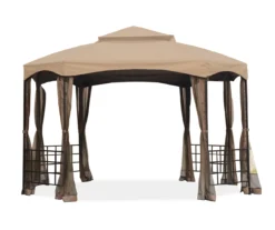 Sienna Octagon Gazebo Beige Replacement Riplock Canopy & Side Mosquito Netting Set -Garden Oasis 810549342 11
