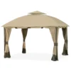 South Hampton Gazebo Beige Replacement Riplock Canopy & Side Mosquito Netting Set -Garden Oasis 810549343 1