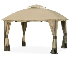 South Hampton Gazebo Beige Replacement Riplock Canopy & Side Mosquito Netting Set -Garden Oasis 810549343 11