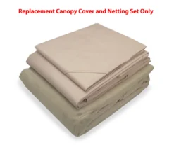 South Hampton Gazebo Beige Replacement Riplock Canopy & Side Mosquito Netting Set -Garden Oasis 810549343 21