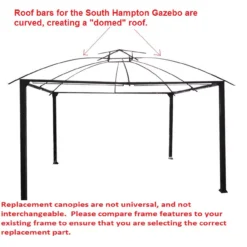 South Hampton Gazebo Beige Replacement Riplock Canopy & Side Mosquito Netting Set -Garden Oasis 810549343 3