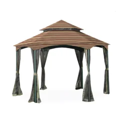Southbay Gazebo Canyon Stripe Replacement Canopy -Garden Oasis 810549351 6