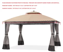 Pinehurst Gazebo Beige Replacement Canopy -Garden Oasis 810549369 31