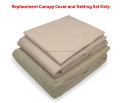 Pinehurst Gazebo Beige Replacement Riplock Canopy & Side Mosquito Netting Set -Garden Oasis 810549371 21