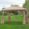 Pinehurst Gazebo Beige Replacement Privacy Curtain Set -Garden Oasis 810549372 1