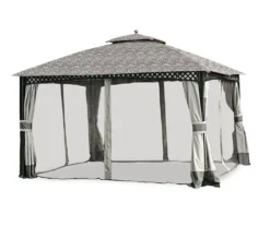 Windsor Dome Gazebo Beige Damask Replacement Canopy -Garden Oasis 810549379 31