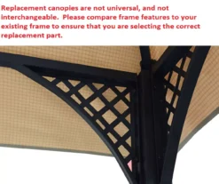 Windsor Grill Gazebo Beige Replacement Canopy -Garden Oasis 810549384 31