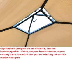 Windsor Grill Gazebo Beige Replacement Canopy -Garden Oasis 810549384 41