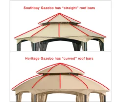 Southbay Gazebo Beige Replacement Canopy -Garden Oasis 810549395 31