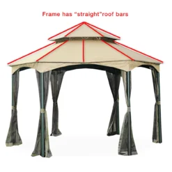 Southbay Gazebo Beige Replacement Canopy -Garden Oasis 810549395 4