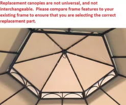 Southbay Gazebo Beige Replacement Canopy -Garden Oasis 810549395 51