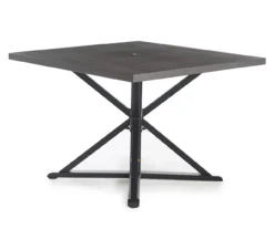 Broyhill Autumn Cove Wood Look Square Steel Patio Dining Table -Garden Oasis 810553658 1