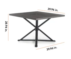 Autumn Cove Brown Wood Look Square Steel Patio Dining Table -Garden Oasis 810553658 99 2 1