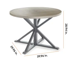 Sandpointe Neutral Steel Round Patio Dining Table -Garden Oasis 810554377 99 2