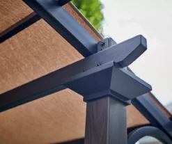 8.5' X 13' Capilano Steel Pergola With Bar Counter -Garden Oasis 810555271 2