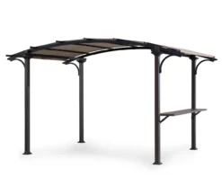 8.5' X 13' Capilano Steel Pergola With Bar Counter
