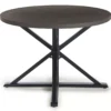 Sandpointe Dark Brown Steel Round Patio Dining Table -Garden Oasis 810557038