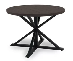 Sandpointe Dark Brown Steel Round Patio Dining Table -Garden Oasis 810557038 4